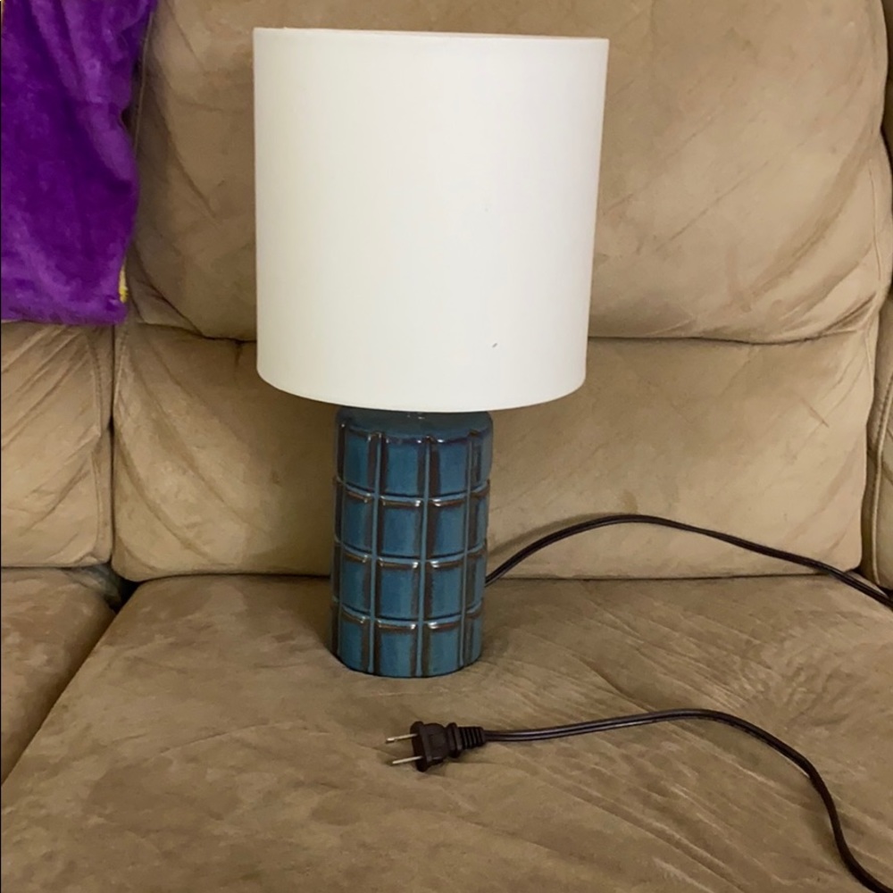 Rustic blue Bedside table lamp